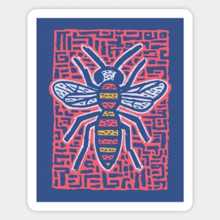 Primal Wasp Glyph | Ancient Insect Totem Magnet